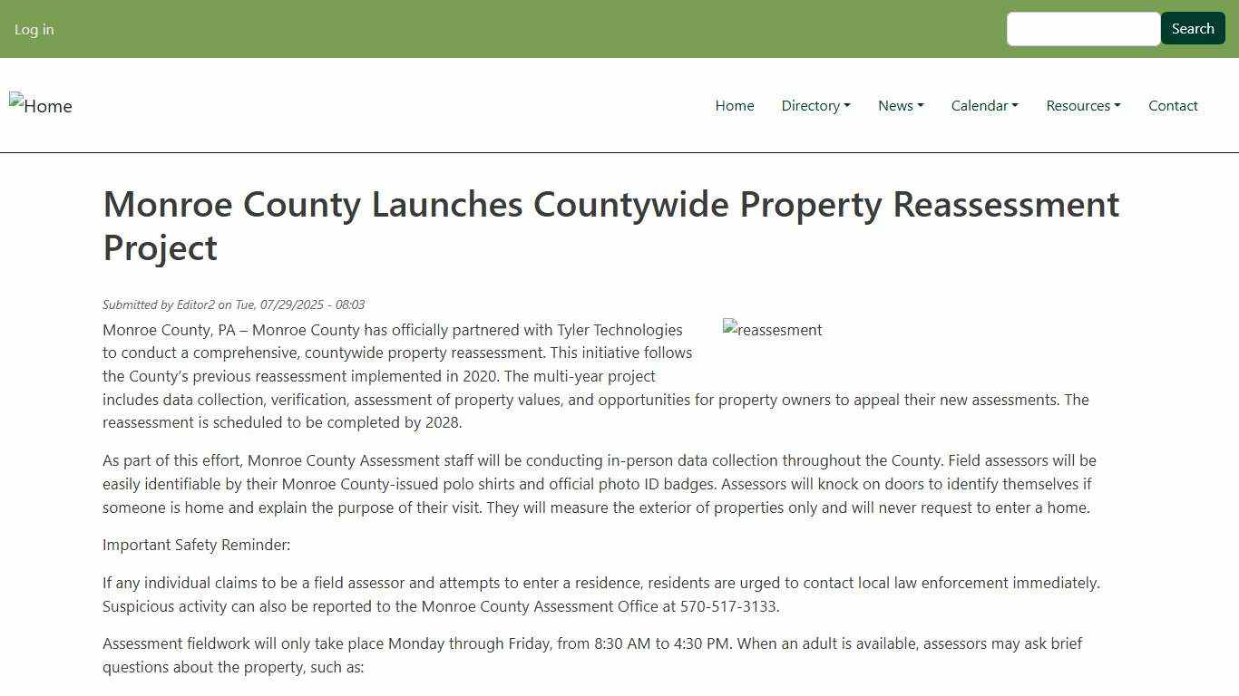 Monroe County Launches Countywide Property Reassessment Project Monroe County, PA
